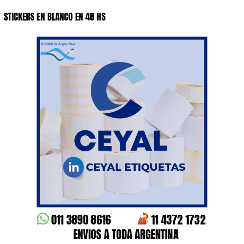 STICKERS EN BLANCO EN 48 HS