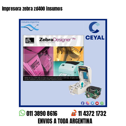 impresora zebra zd400 insumos