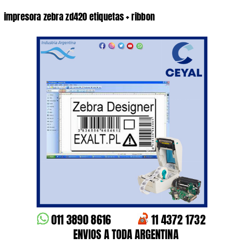 impresora zebra zd420 etiquetas   ribbon