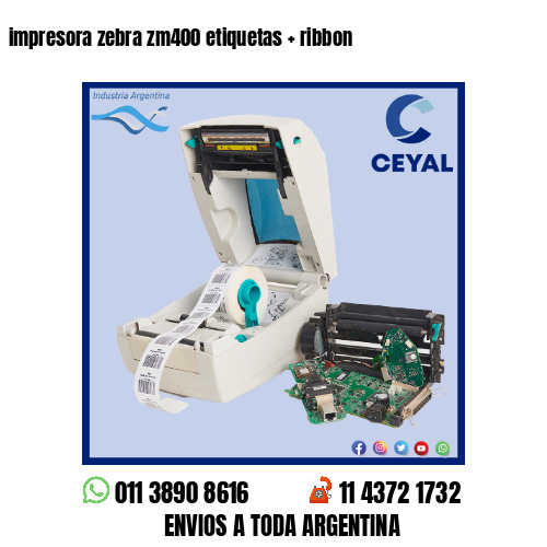 impresora zebra zm400 etiquetas   ribbon