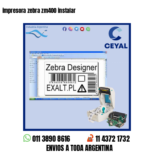 impresora zebra zm400 instalar