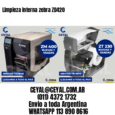 Limpieza interna zebra ZD420