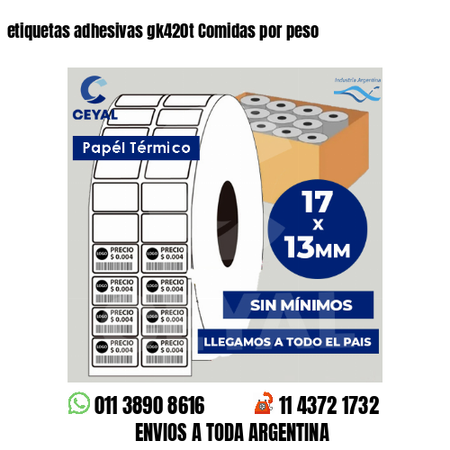 etiquetas adhesivas gk420t Comidas por peso