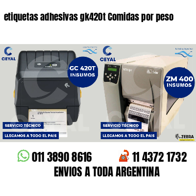 etiquetas adhesivas gk420t Comidas por peso