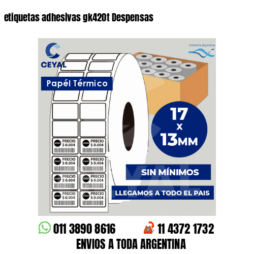 etiquetas adhesivas gk420t Despensas