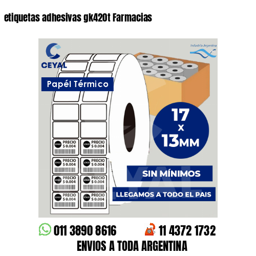 etiquetas adhesivas gk420t Farmacias