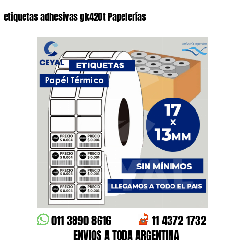 etiquetas adhesivas gk420t Papelerías