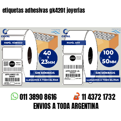 etiquetas adhesivas gk420t joyerias