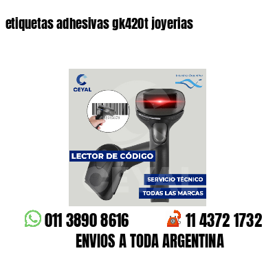 etiquetas adhesivas gk420t joyerias