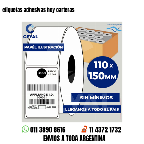 etiquetas adhesivas hoy carteras