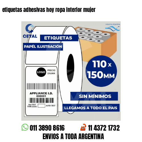 etiquetas adhesivas hoy ropa interior mujer