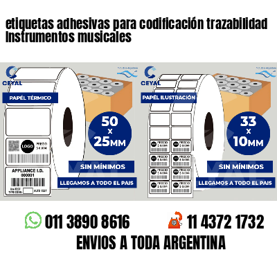 etiquetas adhesivas para codificación trazabilidad Instrumentos musicales