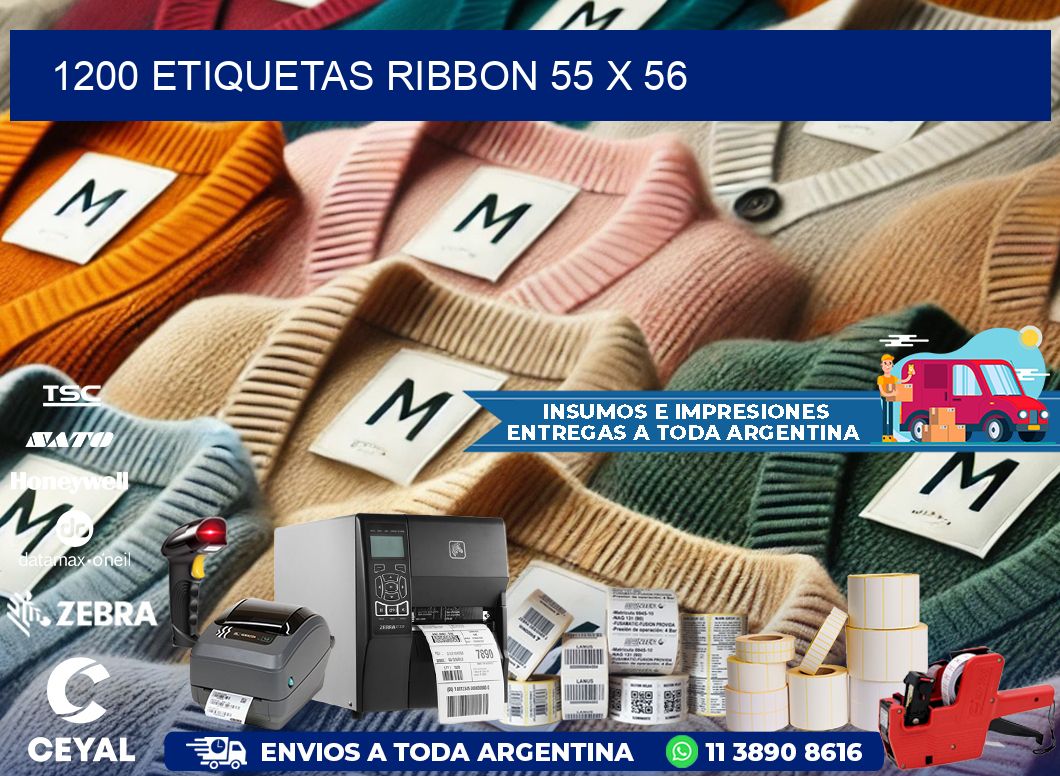 1200 ETIQUETAS RIBBON 55 x 56