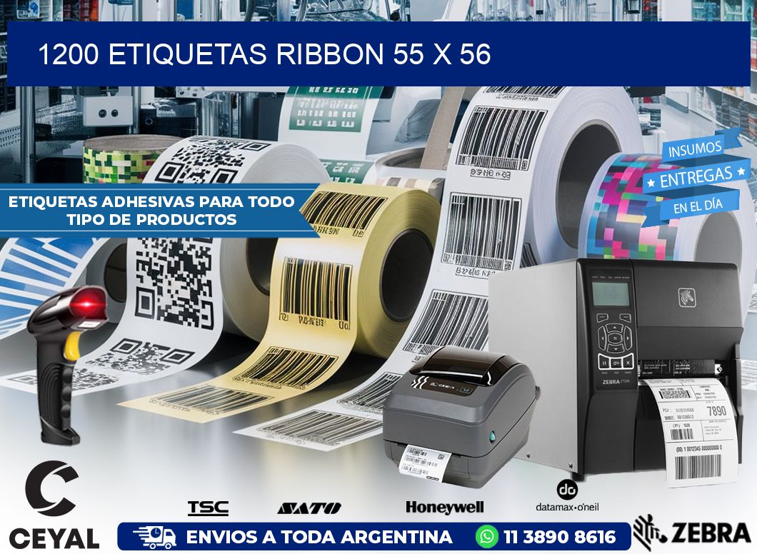 1200 ETIQUETAS RIBBON 55 x 56