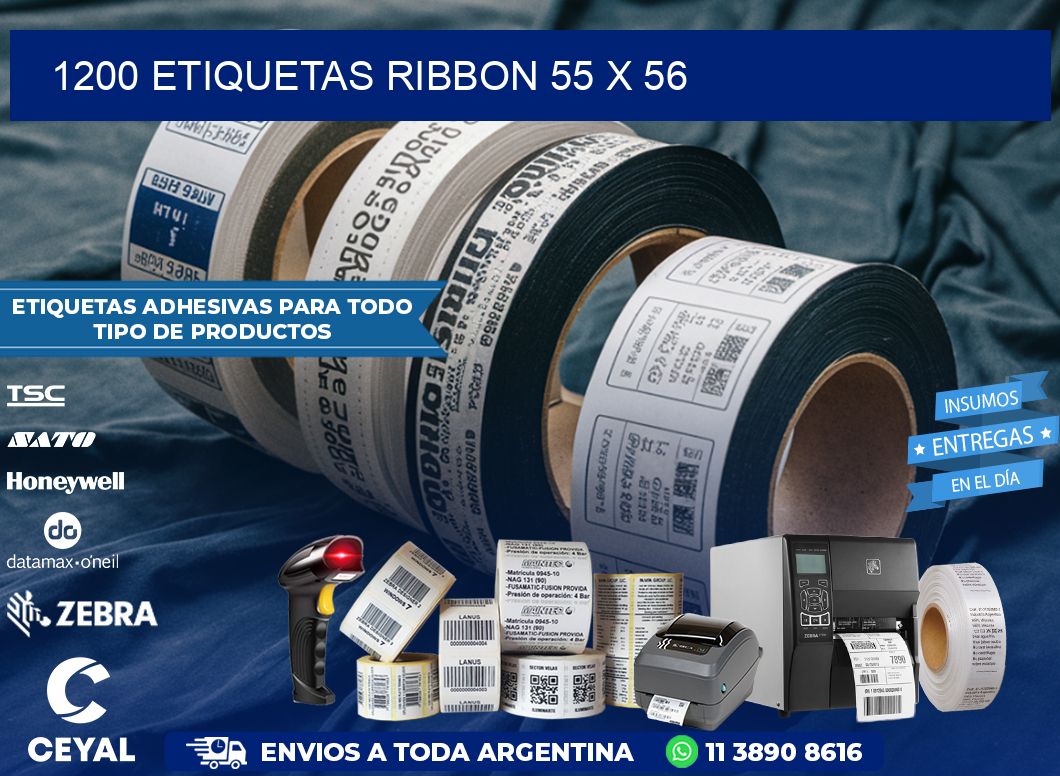 1200 ETIQUETAS RIBBON 55 x 56