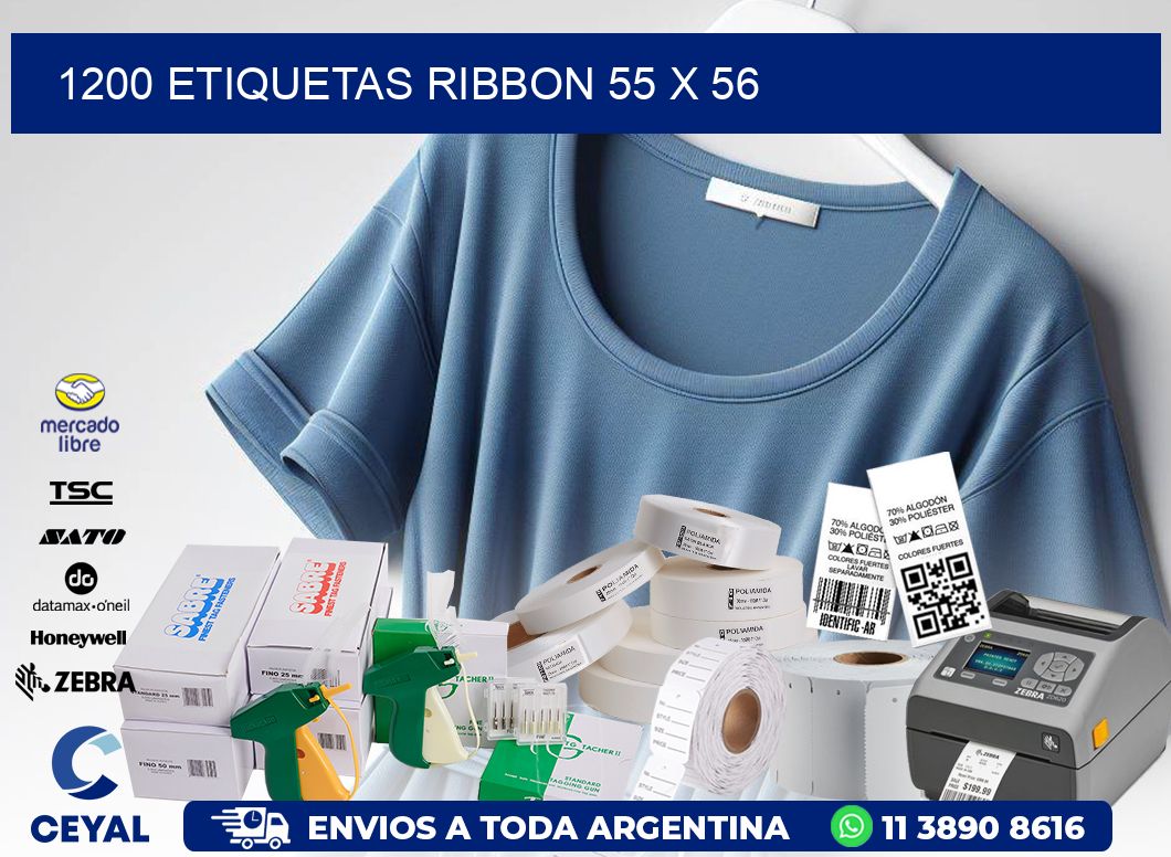 1200 ETIQUETAS RIBBON 55 x 56