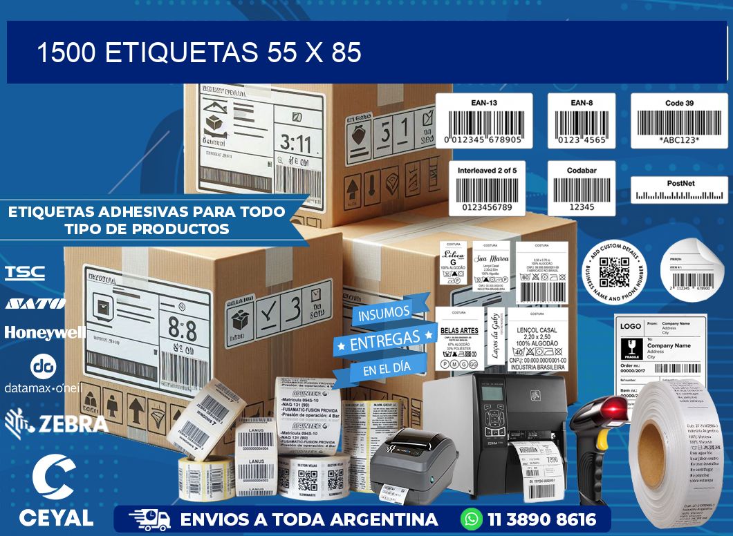 1500 ETIQUETAS 55 x 85