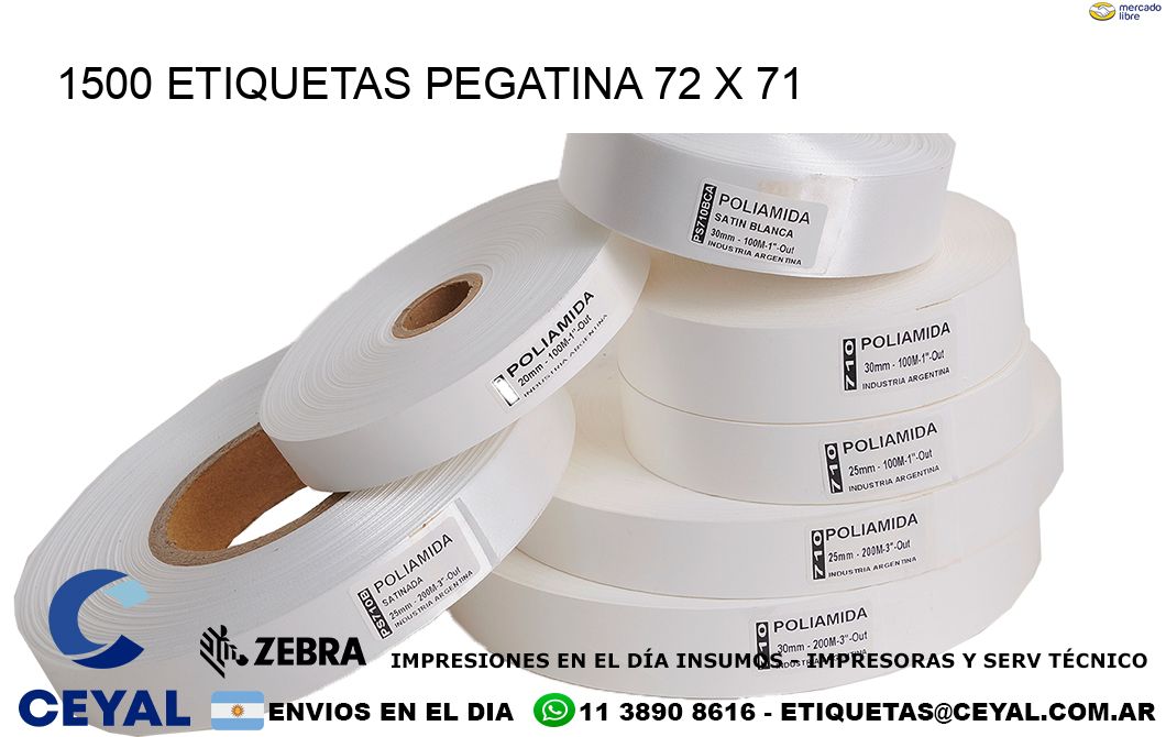 1500 ETIQUETAS PEGATINA 72 x 71