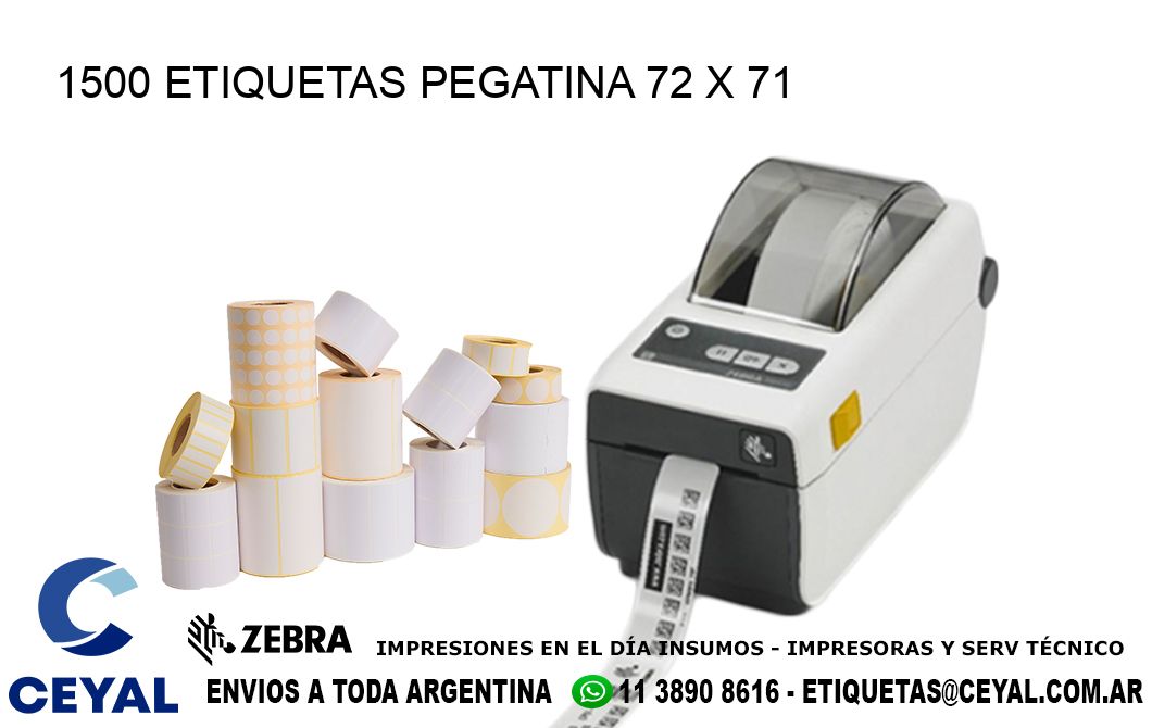 1500 ETIQUETAS PEGATINA 72 x 71