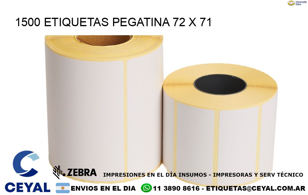 1500 ETIQUETAS PEGATINA 72 x 71