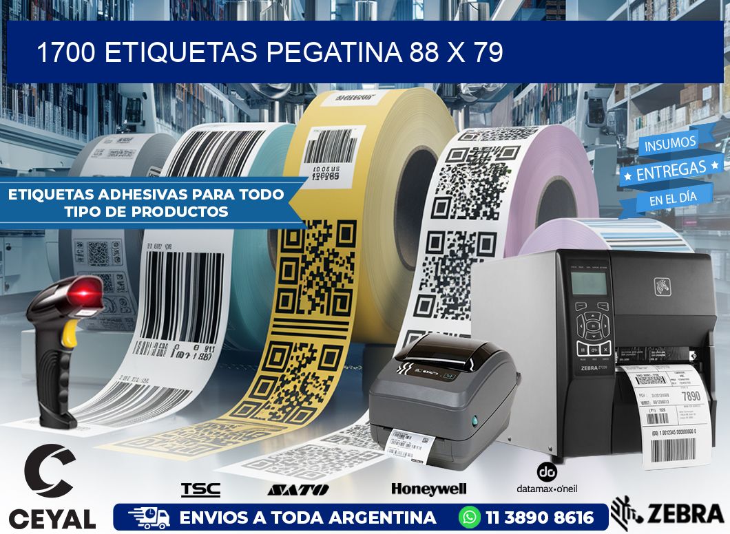 1700 ETIQUETAS PEGATINA 88 x 79