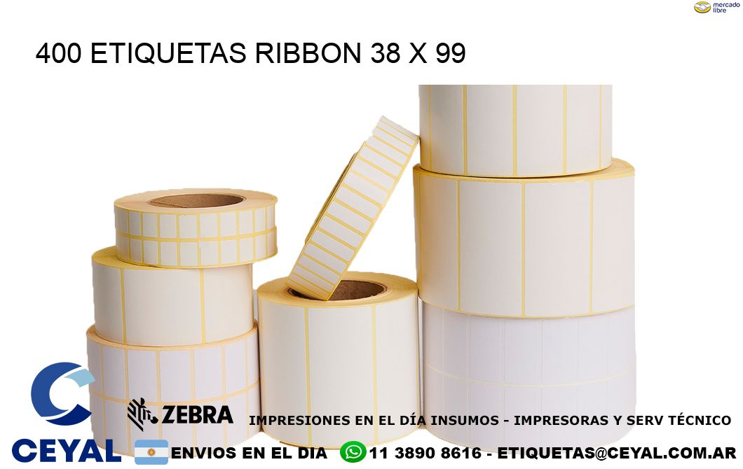 400 ETIQUETAS RIBBON 38 x 99