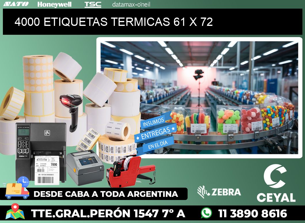 4000 ETIQUETAS TERMICAS 61 x 72