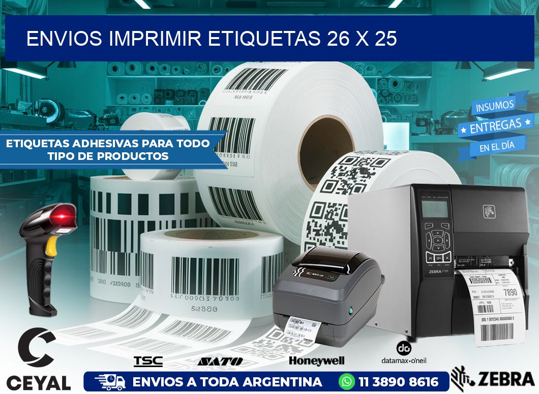 ENVIOS IMPRIMIR ETIQUETAS 26 x 25