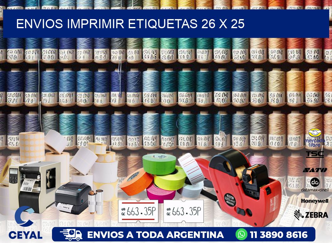 ENVIOS IMPRIMIR ETIQUETAS 26 x 25