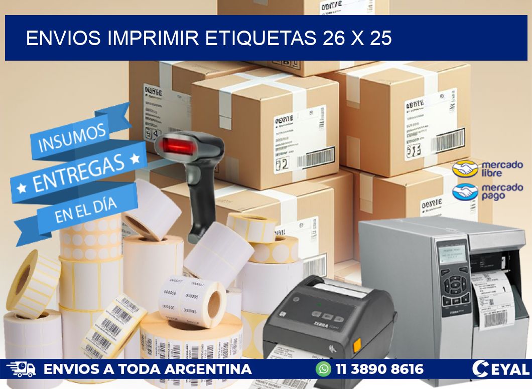 ENVIOS IMPRIMIR ETIQUETAS 26 x 25