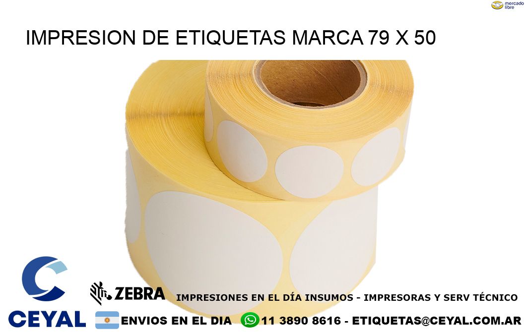 IMPRESION DE ETIQUETAS MARCA 79 x 50