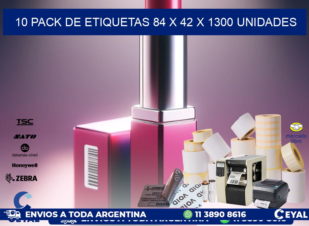 10 PACK DE ETIQUETAS 84 x 42 X 1300 UNIDADES