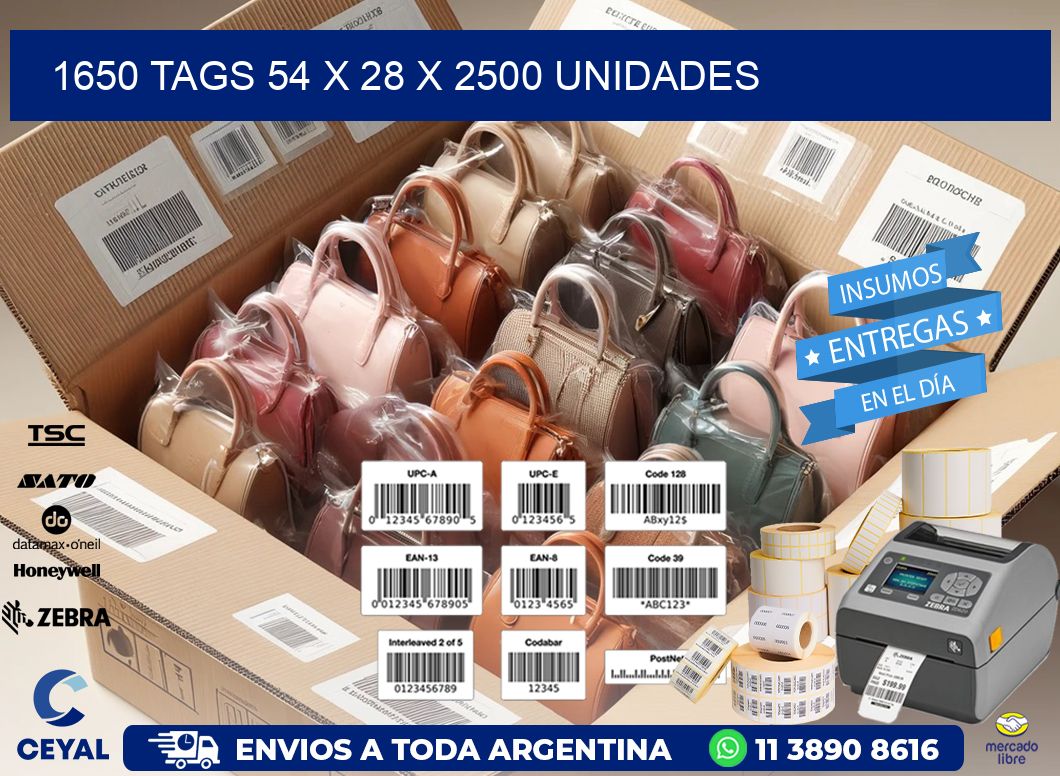 1650 TAGS 54 x 28 X 2500 UNIDADES