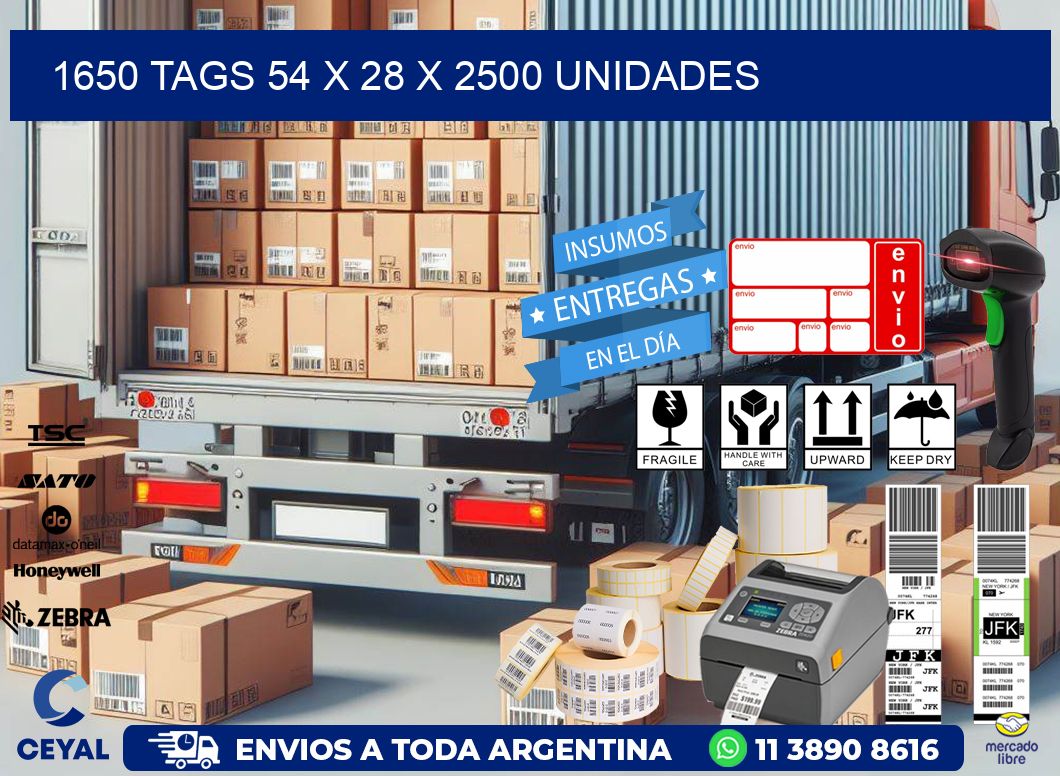 1650 TAGS 54 x 28 X 2500 UNIDADES