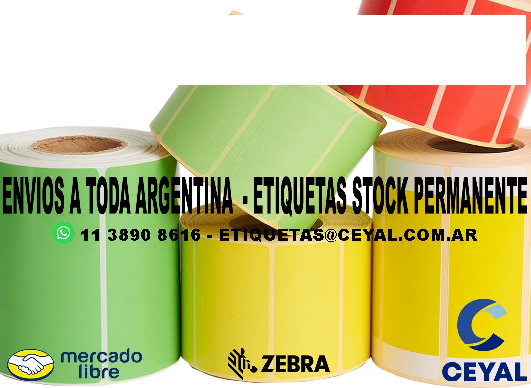 25 ROLLOS  ETIQUETAS ZEBRA 90 x 93 X 1000 UNIDADES